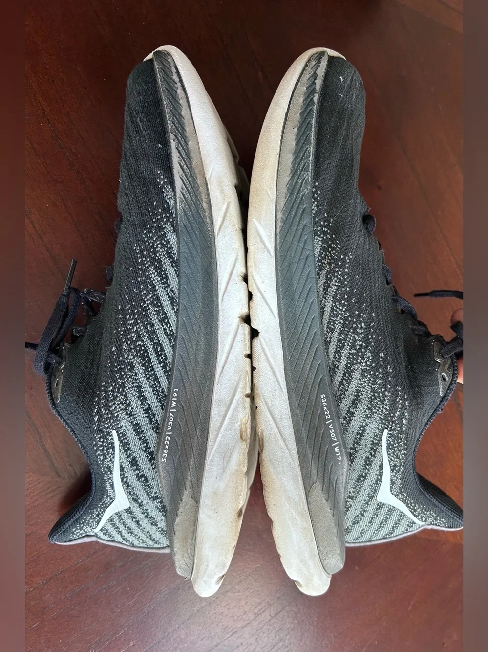 Hoka Black and White Men's Running Sneakers size 8.5